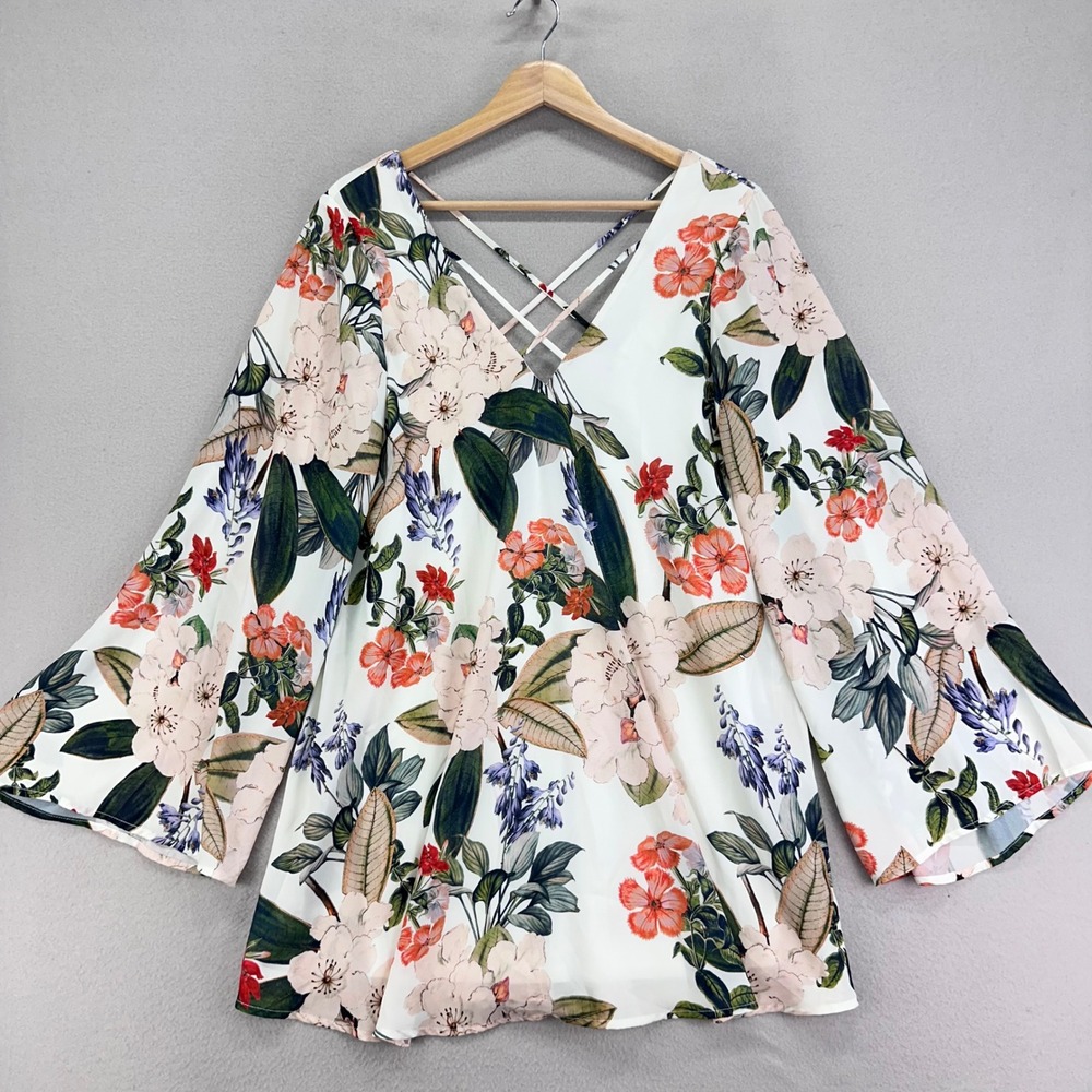 Show Me Your MuMu Dress Womens XS Floral V-Neck Wedding Made in‎ USA